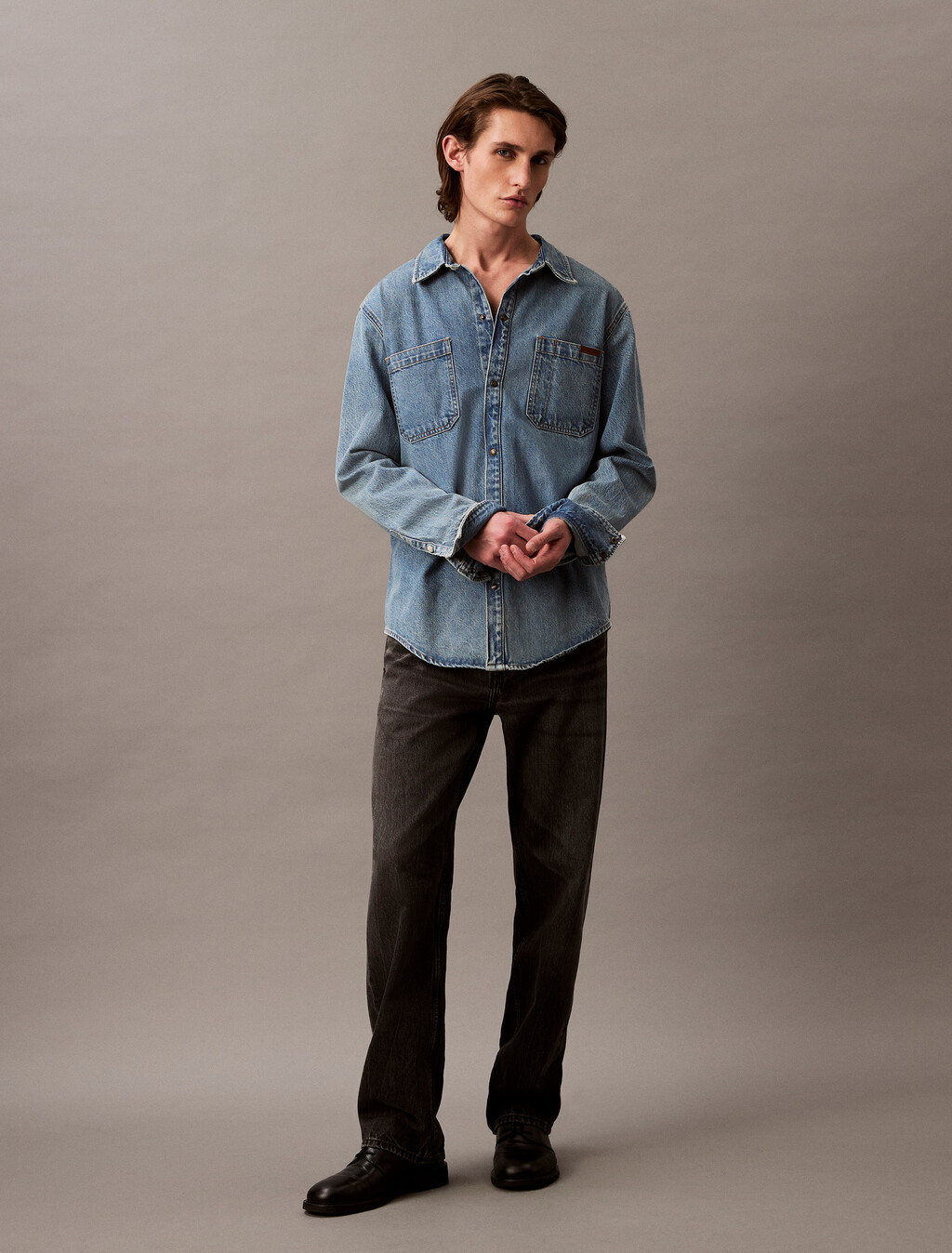 Relaxed Denim Shirt, CK NO06, hi-res
