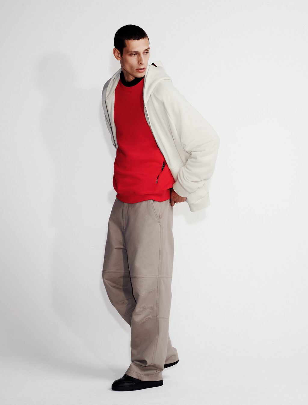 Lux Terry Zip Hoodie, Chalk, hi-res