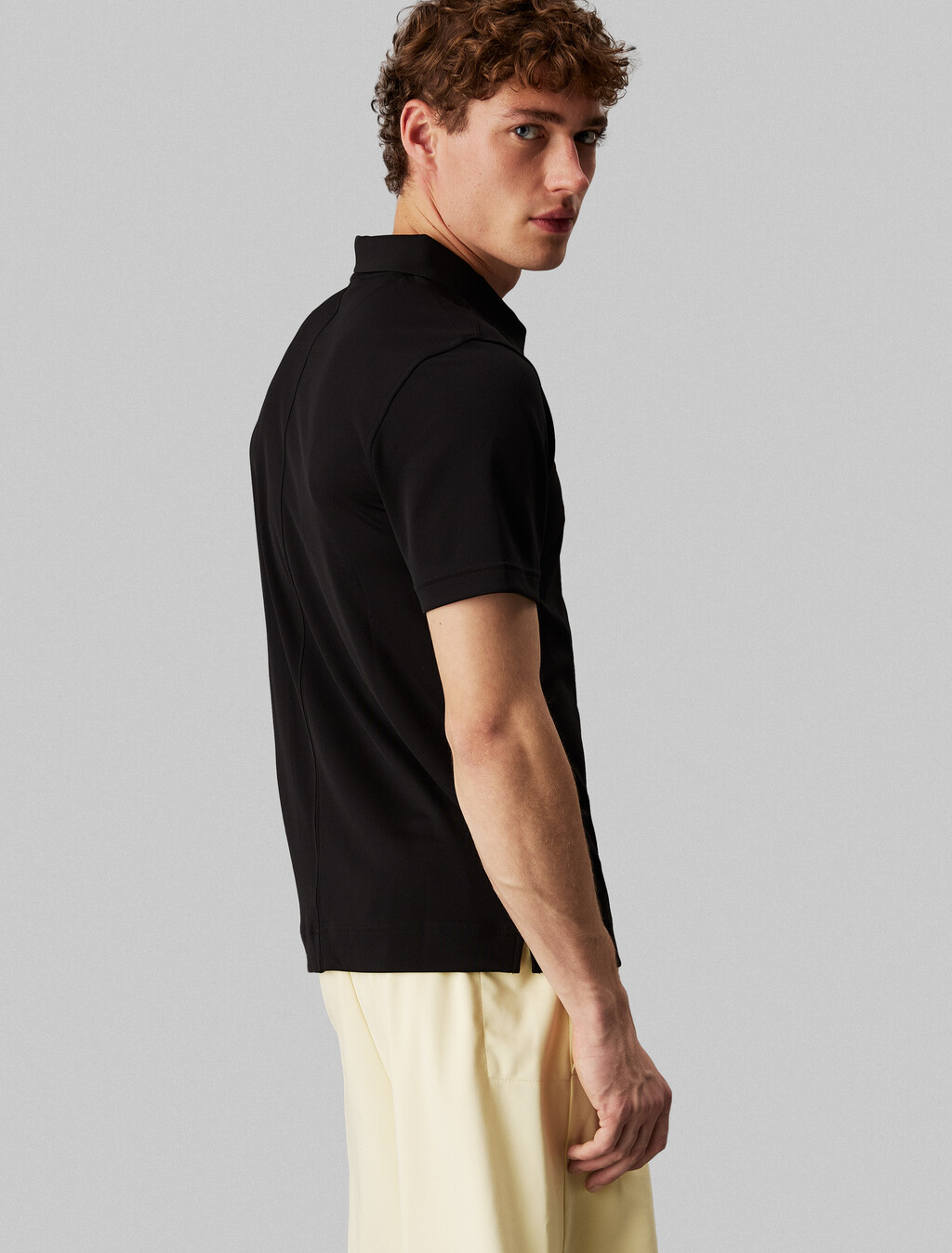 Essential Zip Polo, Black, hi-res