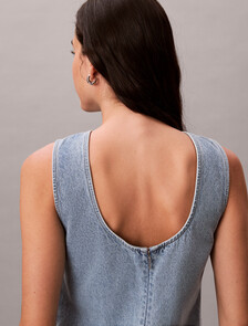 Denim Shift Dress, COASTAL LIGHT, hi-res