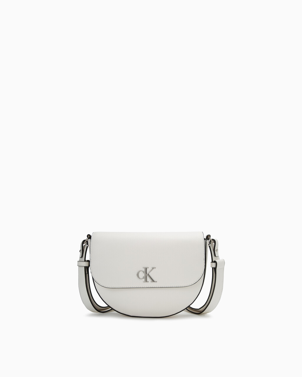 CKJ Minimal Monogram Saddle Bag, BRIGHT WHITE, hi-res
