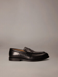 Leather Airfit&reg; Cushioned Penny Loafers, Triple Black, hi-res