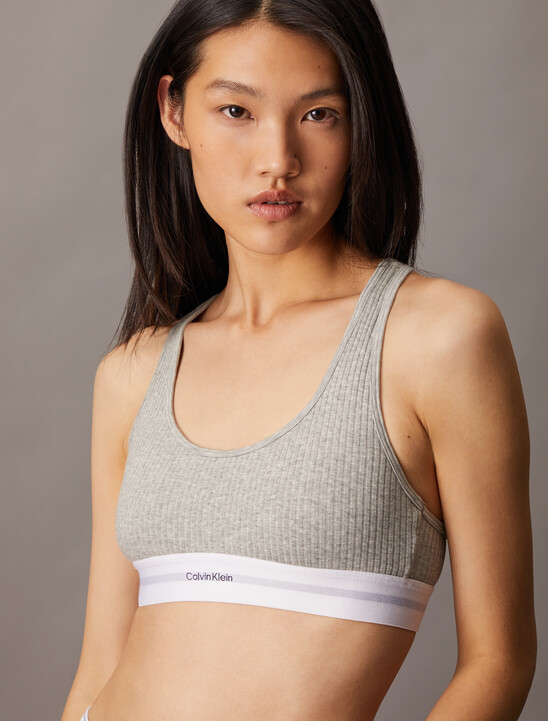 Cotton Modal Stretch Rib Knit Lightly Lined Bralette