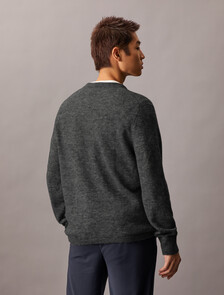 Lightweight Alpaca Blend Crewneck Sweater, Medium Grey Htr, hi-res