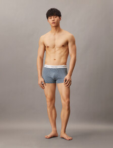 Icon Cotton Stretch Trunks 2 Pack, Glacier/ PLUSH MONOGRAM VINTAGE INDIGO, hi-res