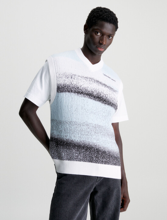 Cotton Jacquard Knit Vest