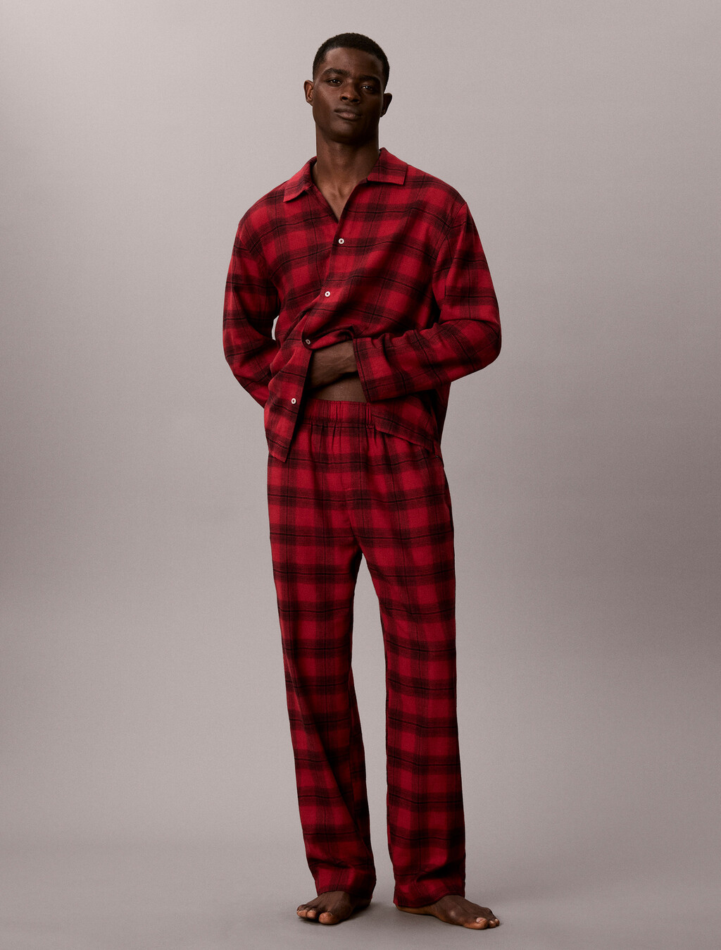 Flannel Pyjama Pants, 21634 Domino Plaid Rio Red, hi-res