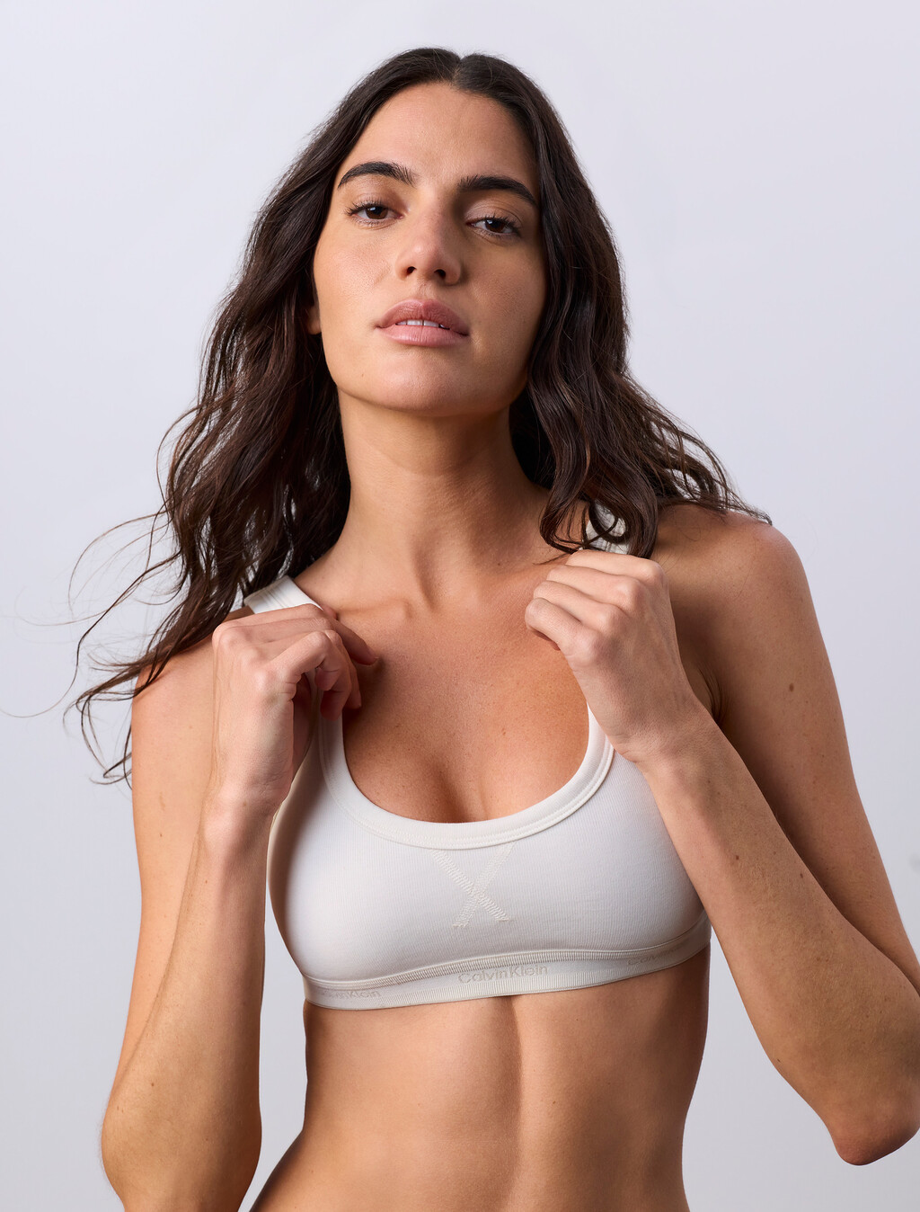 Jung Kook for Calvin Klein Heritage Cotton Lightly Lined Bralette, Tofu, hi-res