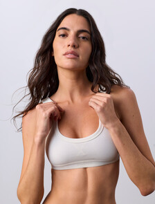 Jung Kook for Calvin Klein Heritage Cotton Lightly Lined Bralette, Tofu, hi-res