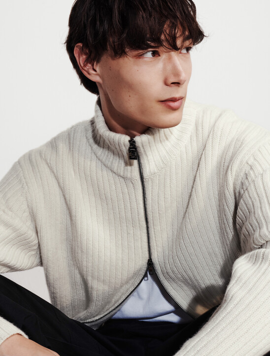 Ribbed Zip Sweater