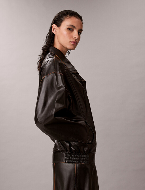 Relaxed Patent Leather Jacket