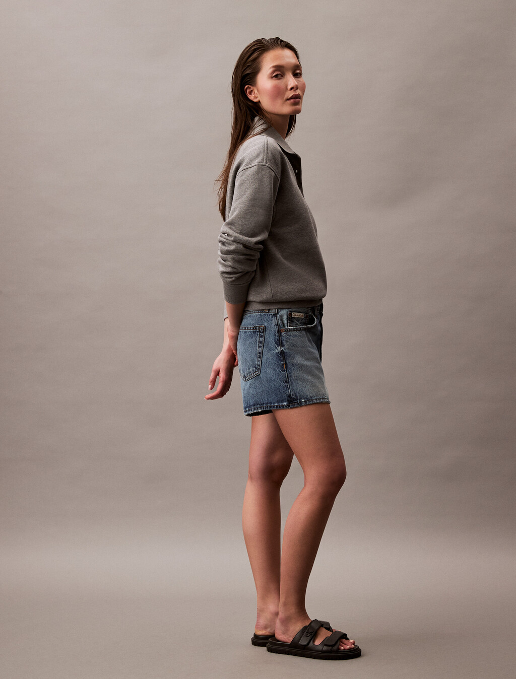Relaxed Denim Bermuda Shorts, LIGHT PERI, hi-res