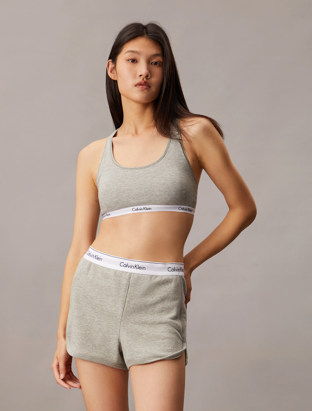 Carousel Lightly Lined Bralette, GREY HEATHER, hi-res