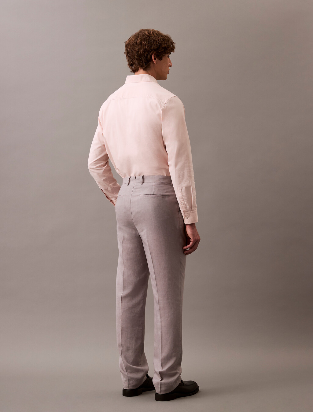 Relaxed Linen Pleated Trousers, Formal Gray, hi-res