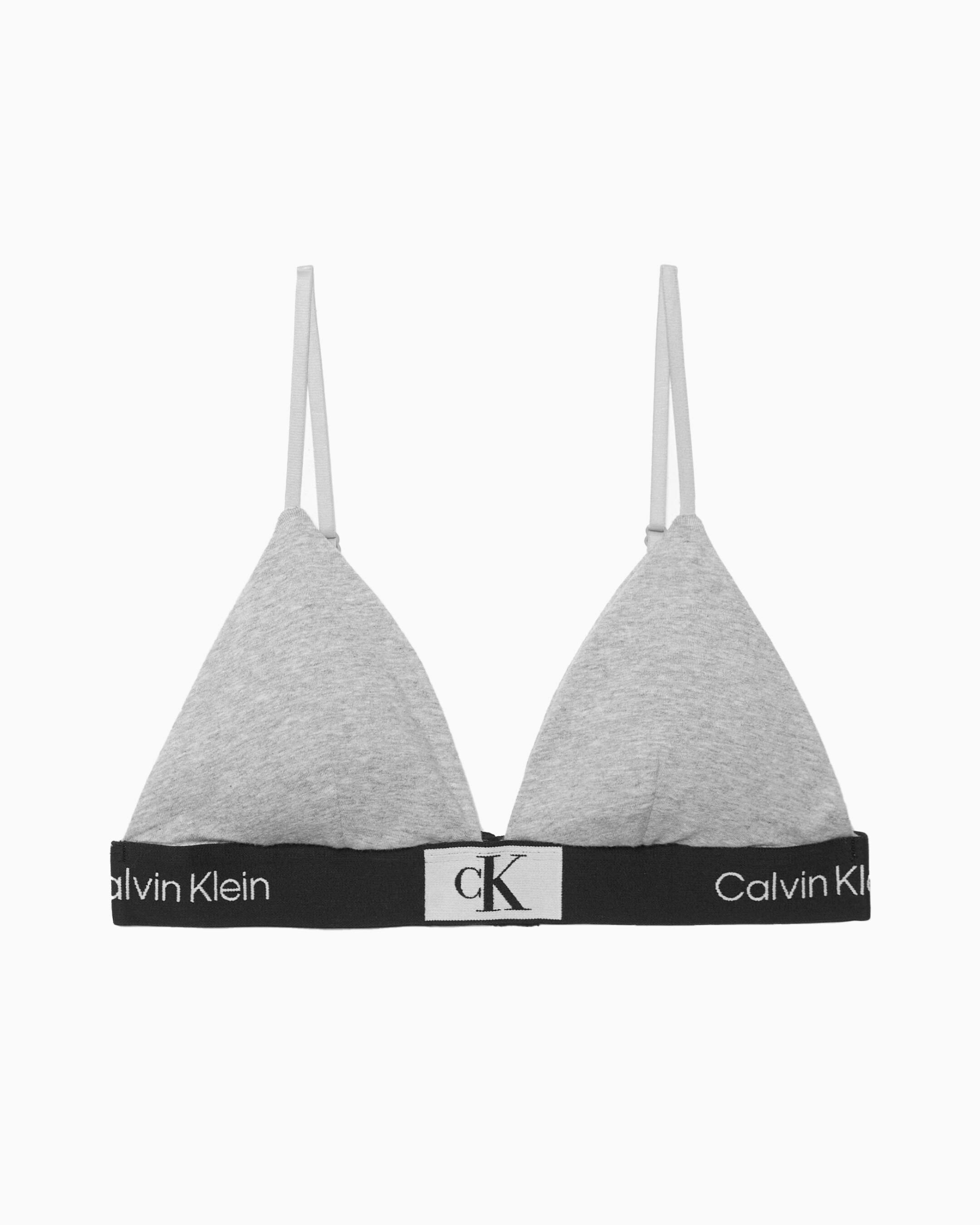 Calvin klein grey triangle bra discount