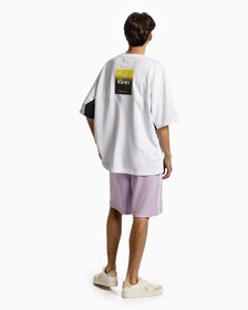 UNISEX COLOR BLOCK CREW NECK SWEATSHIRT, Bright White, hi-res