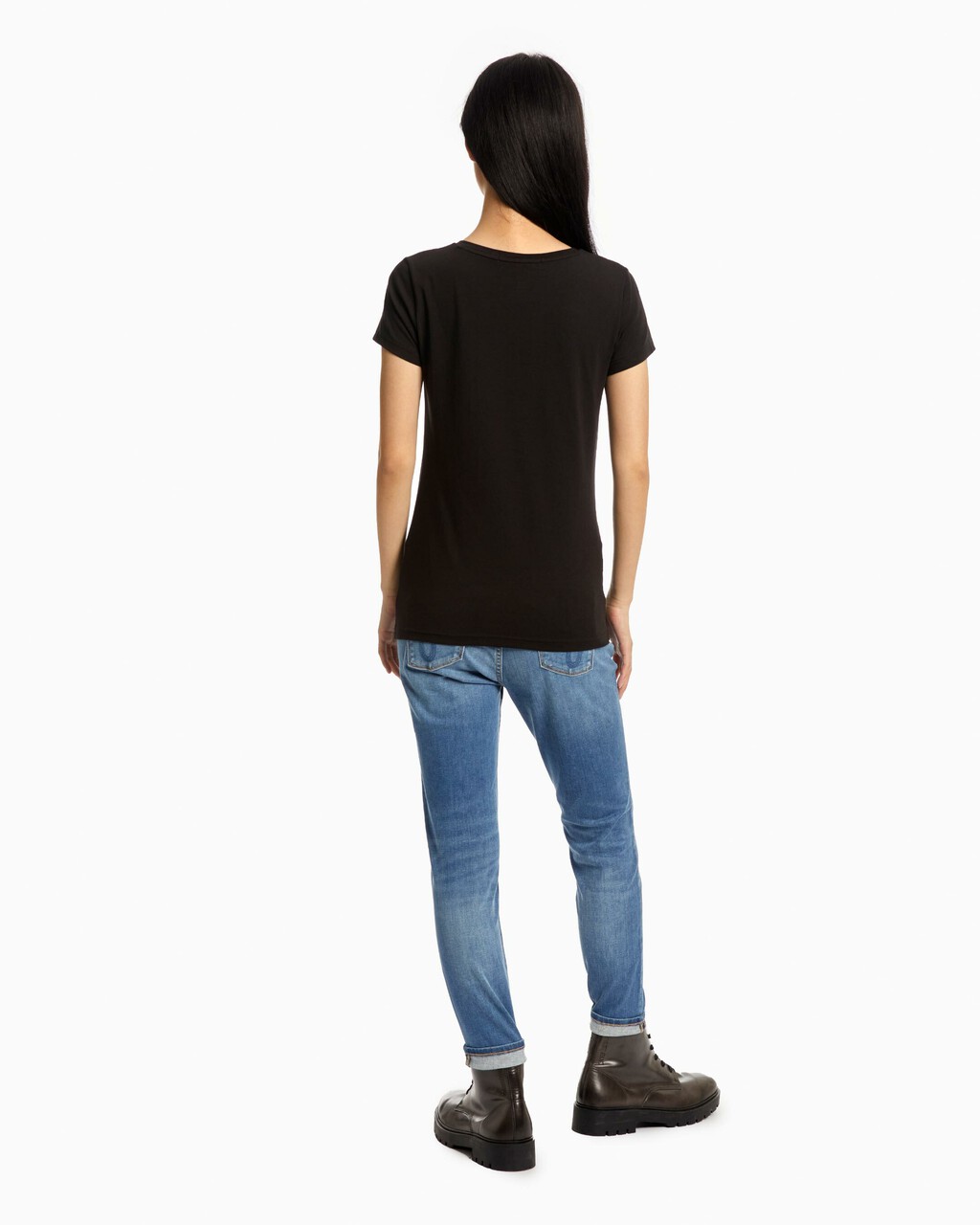 V NECK LOGO TEE, Ck Black, hi-res