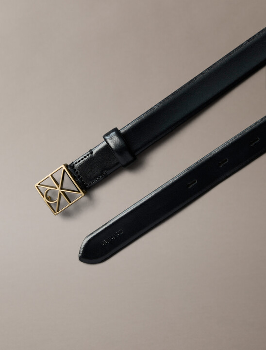 Full-Grain Leather Emblem Logo Belt