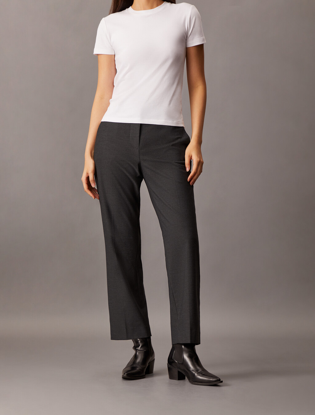 Refined Stretch Trousers, Endless Gray Melange, hi-res