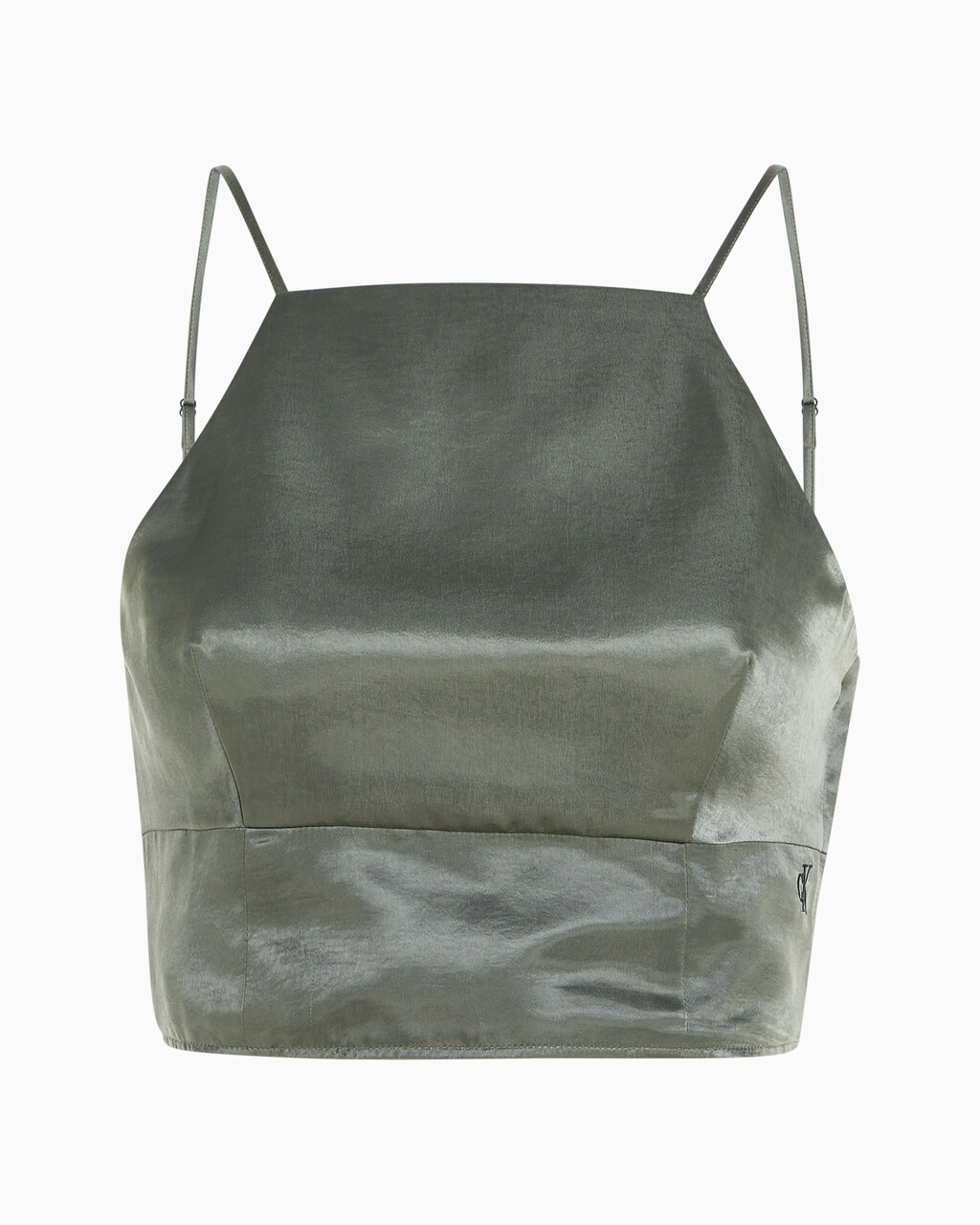 Strappy Satin Tank Top, Dusty Olive, hi-res