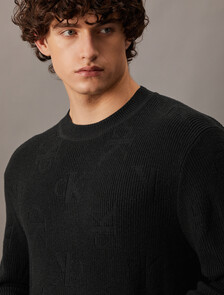 Monogram Pullover Sweater, Ck Black, hi-res