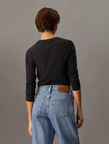 Shrunken Institutional Slim Long Sleeve Tee, Ck Black, hi-res