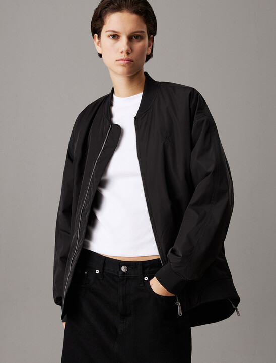 Long Padded Bomber Jacket