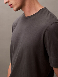 Cotton Silk Jersey Tee, Dark Slate Gray, hi-res