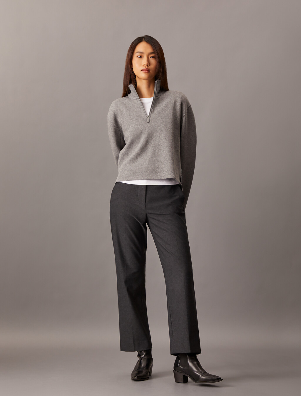 Refined Stretch Trousers, Endless Gray Melange, hi-res