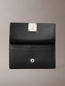 CK Emblem Leather Cardholder, Black, hi-res