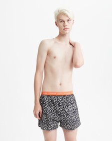CK ONE WOVEN BOXERS, Distorted Animal Print+Oatmeal Heather, hi-res