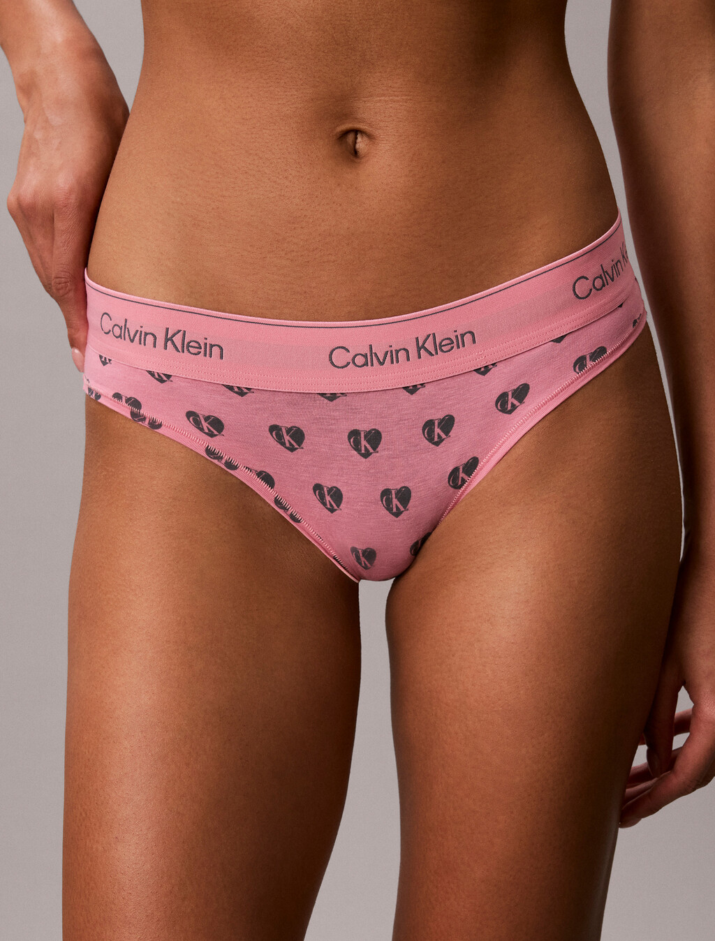 Icon Cotton Modal Bikini Briefs, Be Mine CK Calm Pink, hi-res