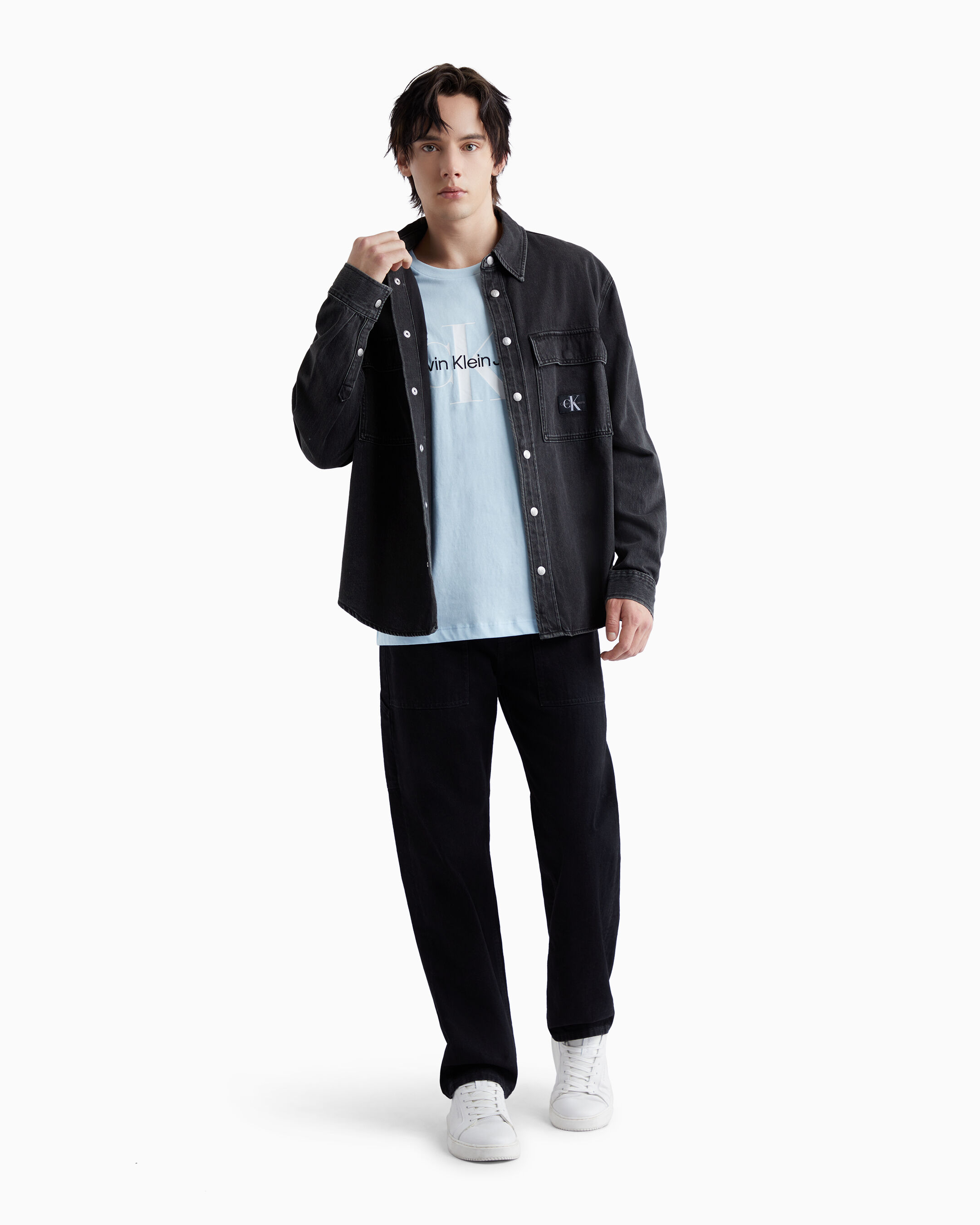 Washed black clearance denim shirt