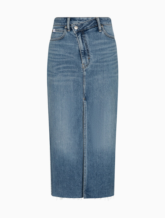 Reconsidered Front Split Maxi Denim Skirt