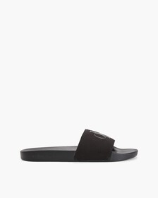 MONOGRAM COTTON SLIDES, Black, hi-res