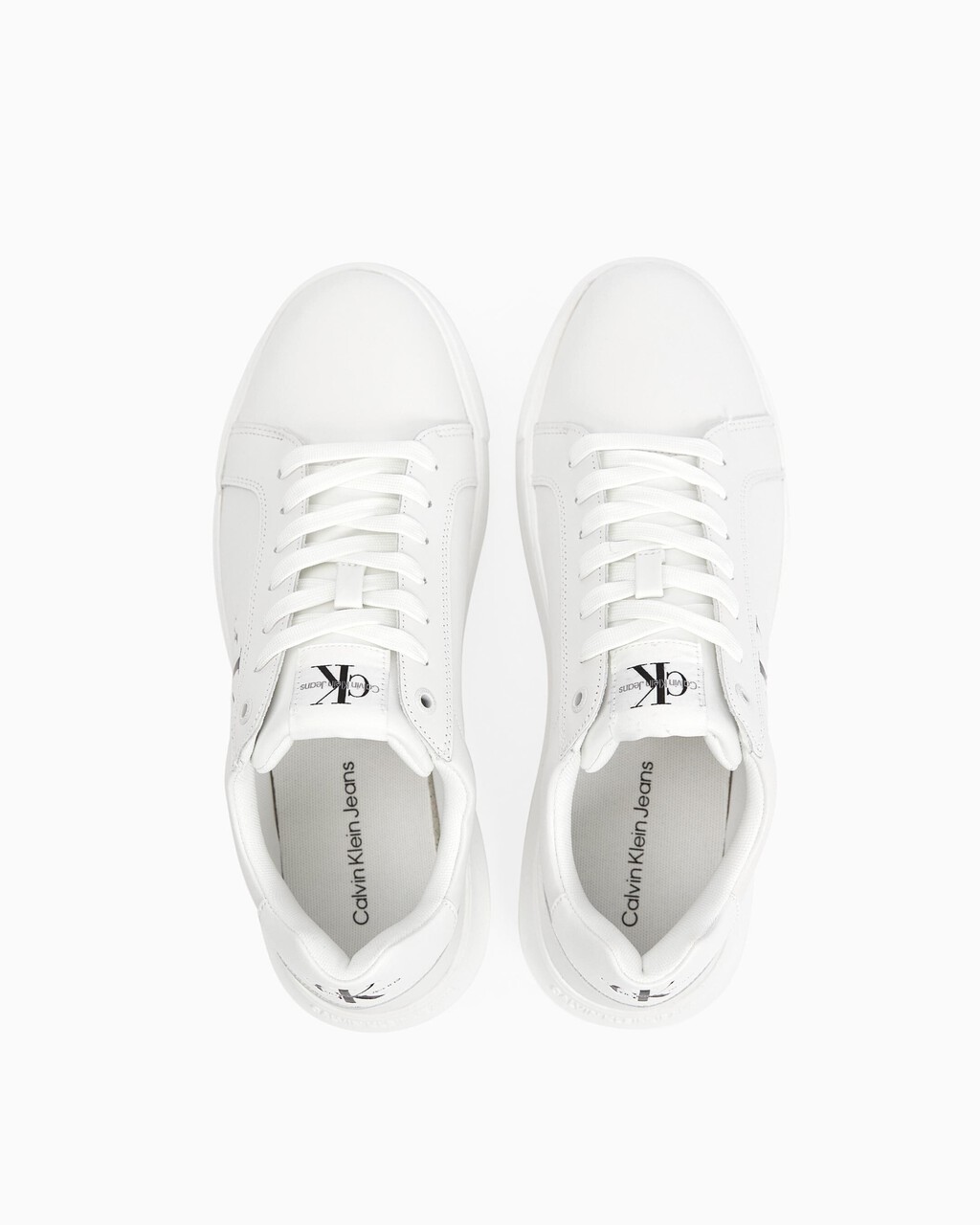 Leather Trainers, Bright White, hi-res