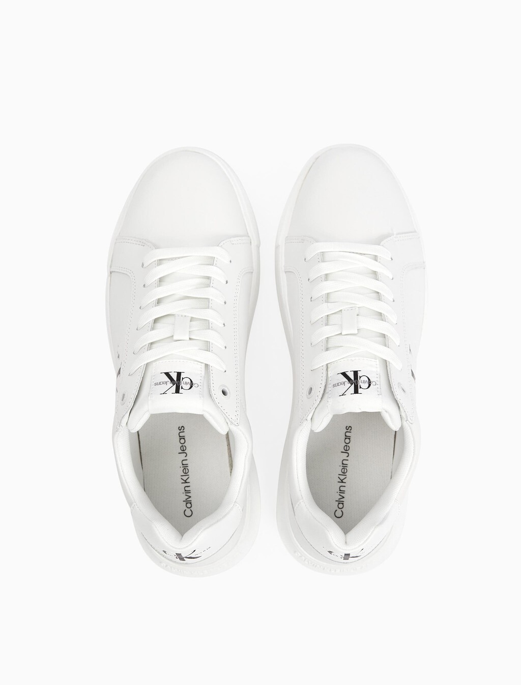 Leather Trainers, Bright White, hi-res