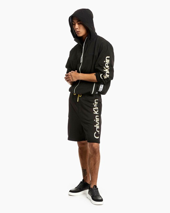 UNISEX COLOR LOGO TAPE HOODED JACKET