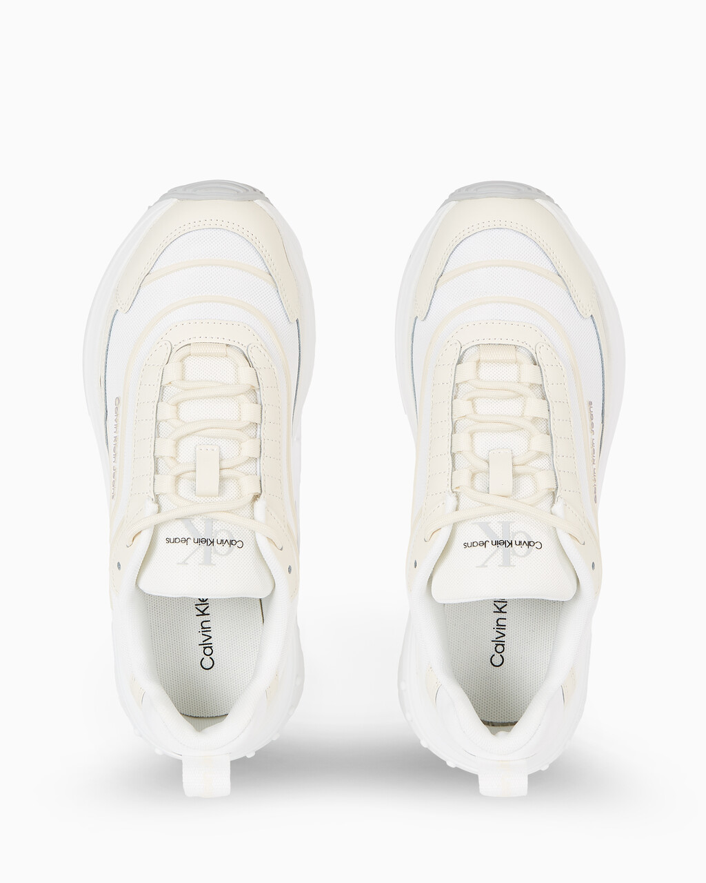 Mesh Chunky Trainers, Bright White/Creamy White, hi-res