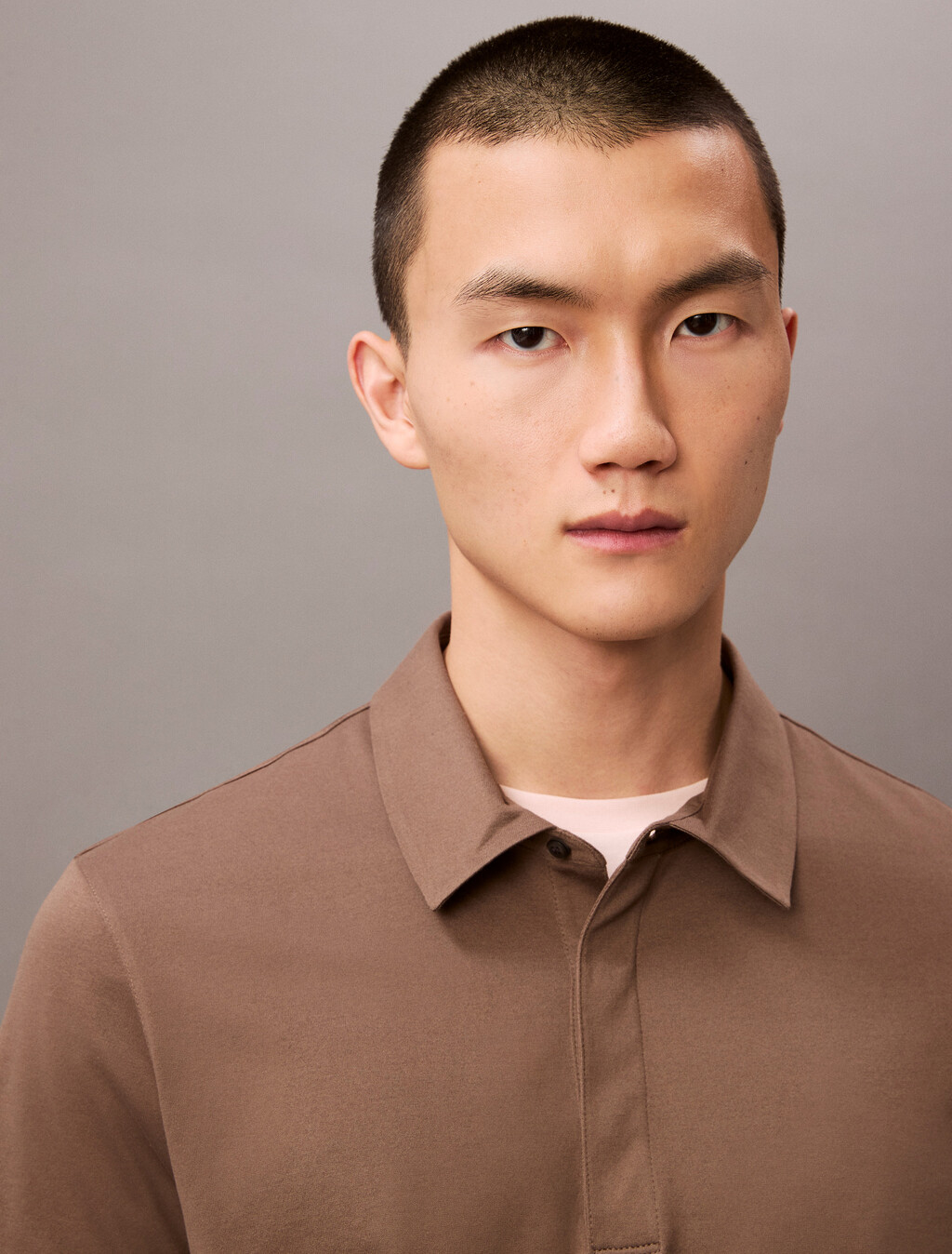 Double Mercerized Cotton Short Sleeve Polo, Chocolate Chip, hi-res
