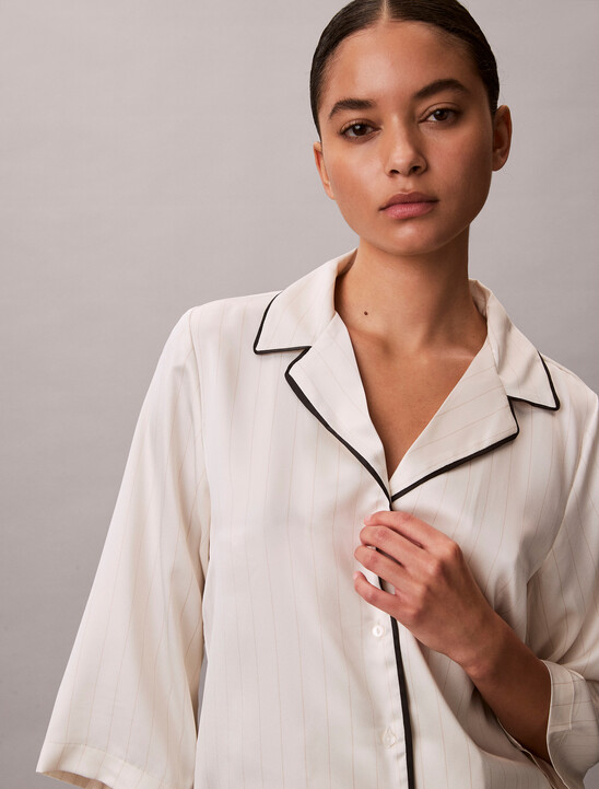 Satin Sheen Short Sleeve Shirt