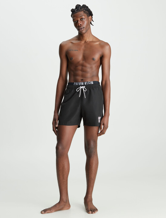 Double Waistband Medium Swim Trunks