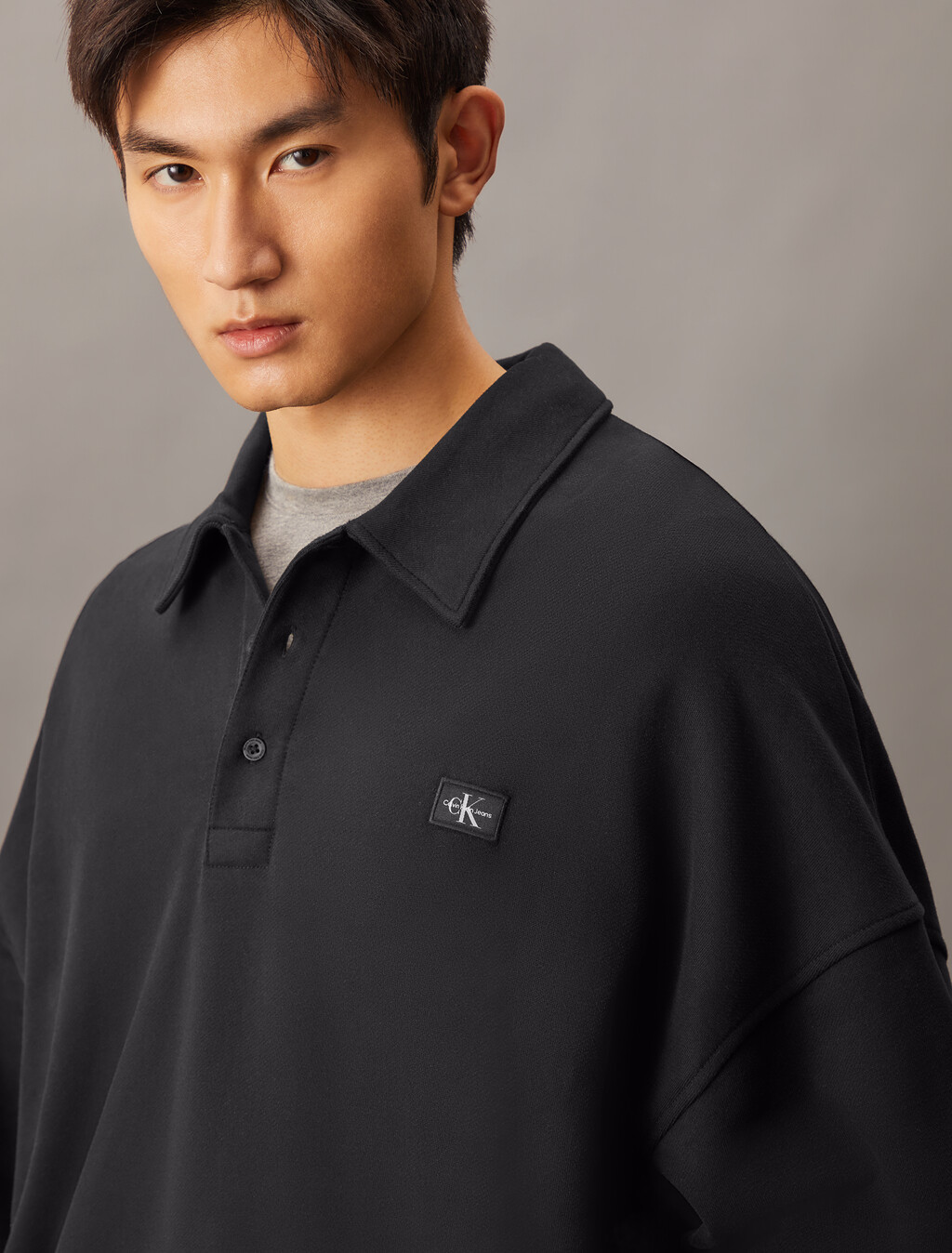 Relaxed Rugby Shirt, Ck Black, hi-res