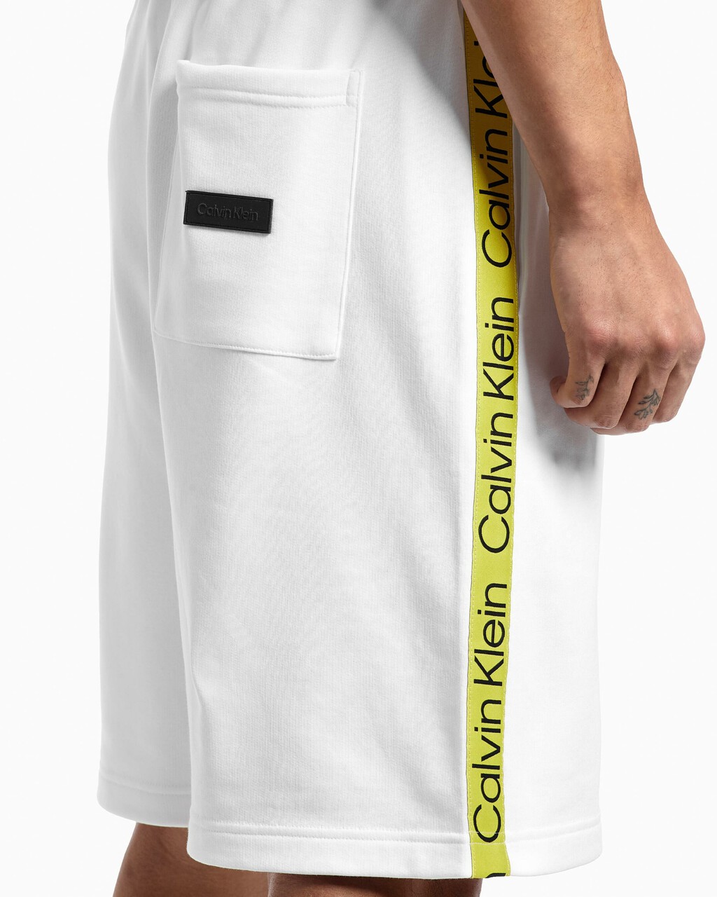 Unisex Color Logo Tape Sweatshorts, Bright White, hi-res