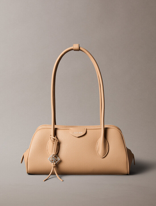 Emblem Logo Pebble Shoulder Bag