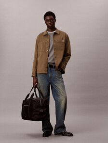 Relaxed Cotton Shacket, Capers, hi-res