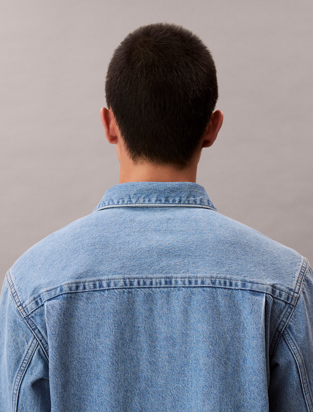 CK Emblem 90s Denim Overshirt, CK LT BLUE STONE, hi-res