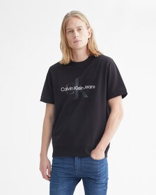 WINTER WHITES MONOGRAM SHORT SLEEVE SWEATSHIRT, CK BLACK, hi-res
