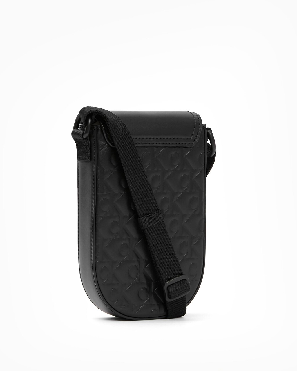 Monogram Saddle Phone Bag | black | Calvin Klein Singapore