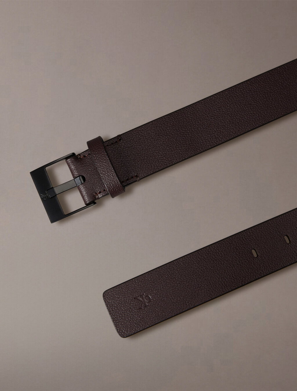 Square Buckle Belt 35mm, Bitter Brown, hi-res